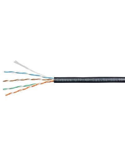 UTP-4P-Cat.5e-SOLID-OUT-PE-UV-100 (11246c-5). Кабель «витая пара» (LAN) для структурированных систем связи. CABEUS в Томске