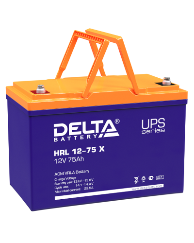 Delta HRL 12-75 X. Аккумулятор герметичный свинцово-кислотный. Delta в Томске