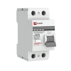 УЗО ВД-100 2P 63А 30мА тип AC эл-мех  PROxima (elcb-2-63-30-em-pro). Выключатель дифференциального тока (УЗО). EKF