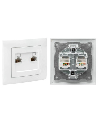 Валенсия розетка комп RJ-45 2-местная (EWK02-035-10). Розетка комп RJ-45 2-местная. EKF в Томске