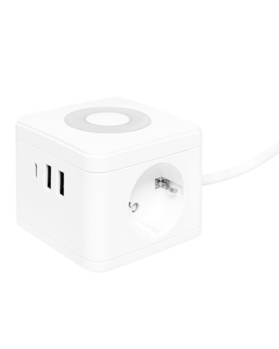 Удлинитель Куб 2 гнезда 2USB 2,4А+Type C + Ночник 1,3 метра 1мм2. Удлинитель Куб. EKF в Томске