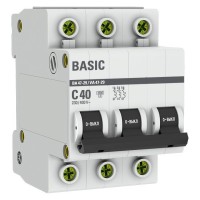 Автоматический выключатель 3P 40А (C) 4,5кА ВА 47-29 Basic (mcb4729-3-40C). Автоматический выключатель. EKF