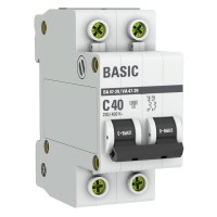 Автоматический выключатель 2P 40А (C) 4,5кА ВА 47-29 Basic (mcb4729-2-40C). Автоматический выключатель. EKF