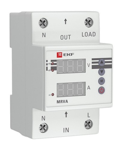 MRVA 63A PROxima (MRVA-63A). Реле напряжения и тока с дисплеем. EKF в Томске