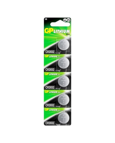 GP Lithium CR2032 (GP CR2032-2C5 100/2000), упак. 5 шт. БЛИСТЕР. Литиевые дисковые батарейки. GP Batteries в Томске