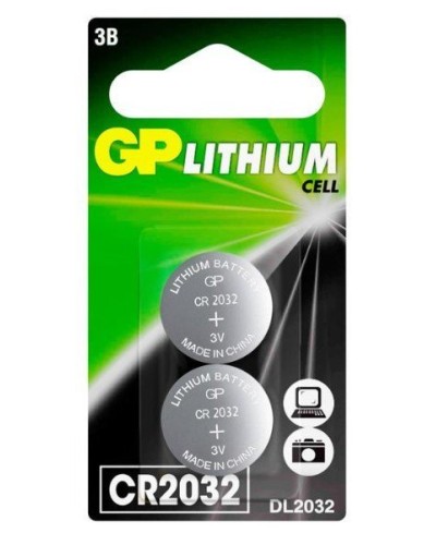 GP Lithium CR2032 (GP CR2032-2CRU2), упак. 2 шт. БЛИСТЕР. Литиевые дисковые батарейки. GP Batteries в Томске