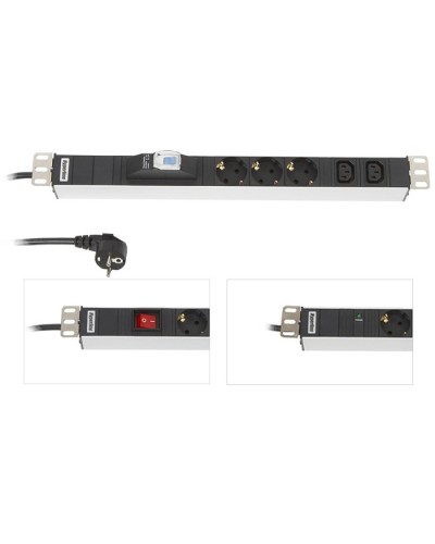 SHE19-6SH-B-2.5EU. Блок розеток 19. Hyperline в Томске