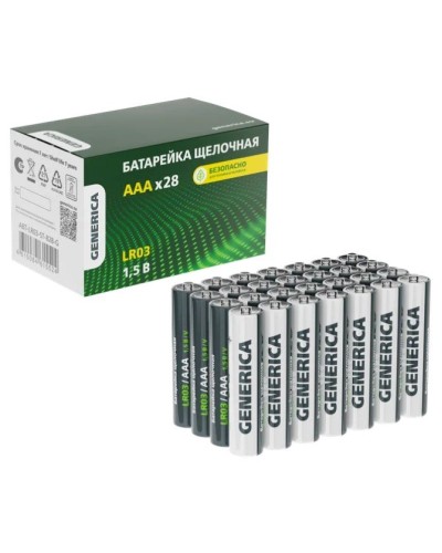 Батарейка Alkaline LR03/AAA GENERICA (28 шт) (ABT-LR03-ST-B28-G). Батарейка щелочная. IEK в Томске