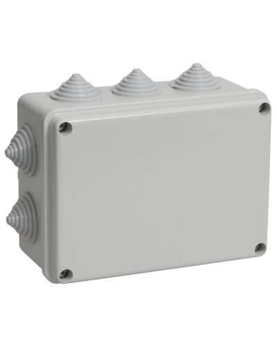 Коробка распаячная КМ41241 150х110х70 открытой проводки IP44 10 гермовводов серая (UKO10-150-110-070-K41-44). Коробка распаячная безгалогенная (HF). IEK в Томске