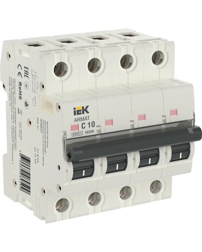 M06N 4P C 10А 6кА ARMAT (AR-M06N-4-C010). Автоматический выключатель. IEK в Томске