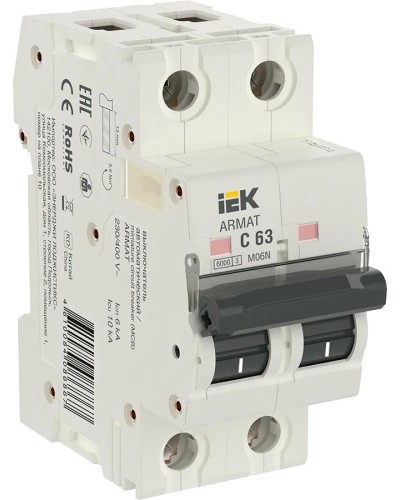 M06N 2P C 63А 6кА ARMAT (AR-M06N-2-C063). Автоматический выключатель. IEK в Томске