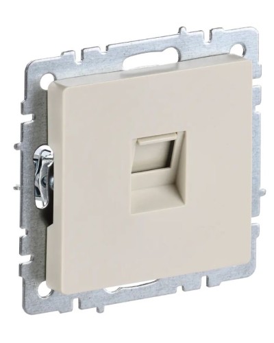 Розетка RJ45 РК10-БрКр кат.5E бежевый BRITE (BR-K10-1-K10). Розетка компьютерная. IEK в Томске