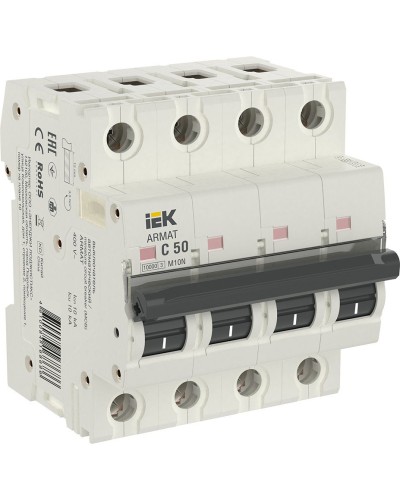 M10N 4P C 50А 10кА ARMAT (AR-M10N-4-C050). Автоматический выключатель. IEK в Томске