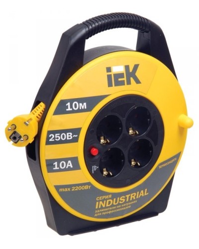 УК10 4 места, 10м (WKP14-10-04-10). Удлинитель на катушке Industrial. IEK в Томске