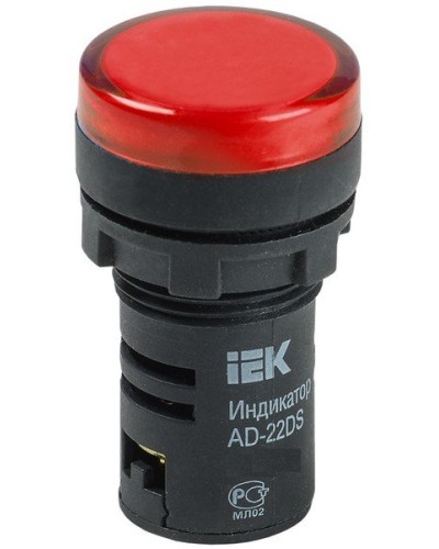 Лампа AD22DS (LED) матрица D22мм красный 24В AC/DC (BLS10-ADDS-024-K04). Светосигнальный индикатор. IEK в Томске