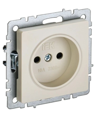 Розетка без з/к РСш10-2-БрКр бежевый BRITE (BR-R13-10-K10). Розетка без заземления с защитными шторками. IEK в Томске