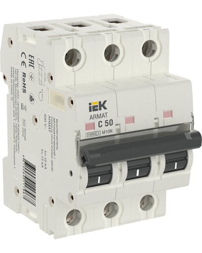 M10N 3P C 50А 10кА ARMAT (AR-M10N-3-C050). Автоматический выключатель. IEK в Томске