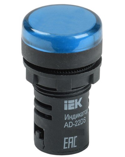 Лампа AD22DS (LED) матрица D22мм синий 24В AC/DC (BLS10-ADDS-024-K07). Светосигнальный индикатор. IEK в Томске