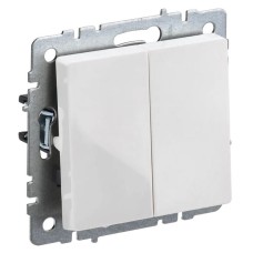 Выключатель 2-клавишный проходной ВС10-2-6-БрБ белый BRITE (BR-V22-0-10-K01). Выключатель. IEK