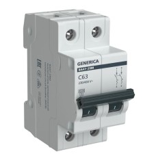 GENERICA ВА47-29М 2P C 63А 4,5кА (MVA21-2-063-C-G). Автоматический выключатель. IEK