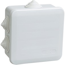 Коробка распаячная КМ41255 100х100х50 открытой проводки IP44 6 гермовводов серая (UKOZ11-100-100-050-K41-44). Коробка распаячная безгалогенная (HF) с защелкивающейся крышкой. IEK