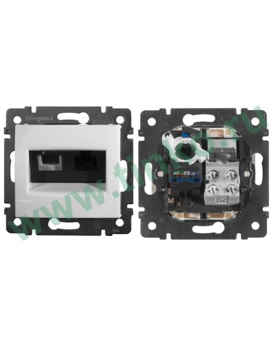 Розетка Valena 2xRJ11+RJ45 Cat.6, белый (770080). Розетка. LegranD в Томске