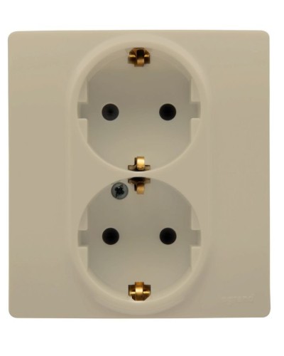Розетка 2 х 2К+З ETIKA, слоновая кость (672323). Розетка. LegranD в Томске
