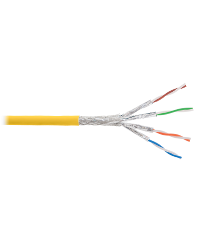 S/FTP, 4pair, Cat7a, Solid, In, LSZH (NKL 4375C-YL). Кабель «витая пара» (LAN) для структурированных систем связи. NIKOLAN в Томске