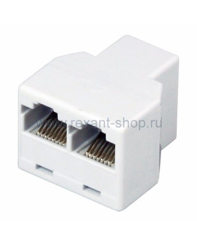 Двойник компьютерный UTP RJ-45(8P8C) (гнездо - 2 гнезда) REXANT (03-0103): Кабельный соединитель в Томске
