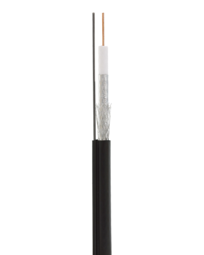 RG-11U, 75 Ом, CCS/Al/Al 83% + ТРОС*1 (бухта 305 м), черный OUTDOOR (01-3021). Кабель коаксиальный радиочастотный. Rexant в Томске