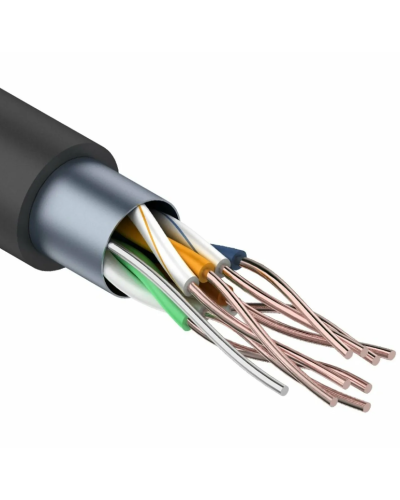 F/UTP, CAT 5e, PE, 4PR, 24AWG, OUTDOOR, SOLID, черный, 305м REXANT (01-0146-1). Кабель «витая пара» (LAN) для структурированных систем связи. Rexant в Томске