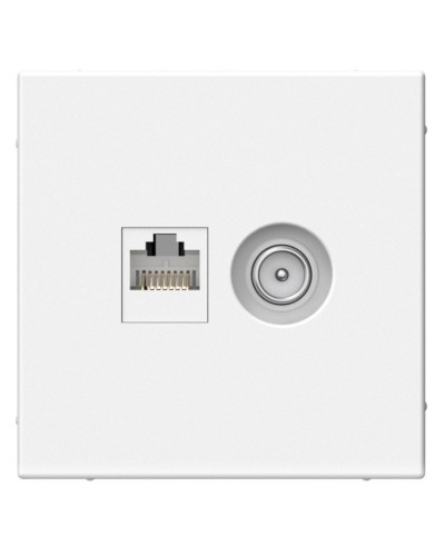 ArtGallery розетка двойная RJ45+TV, кат. 5Е, скрытой установки, механизм, белый (GAL000189). Розетка компьютерная + TV. Systeme Electric в Томске