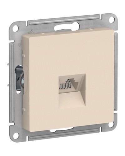 AtlasDesign розетка RJ45, кат. 5Е, 1-местная, скрытой установки, механизм, бежевый (ATN000283). Розетка компьютерная. Systeme Electric в Томске