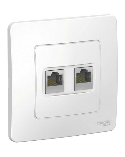 BLANCA розетка RJ45, 2-местная, кат. 5Е, скрытой установки, белый (BLNIS045451). Розетка компьютерная. Systeme Electric в Томске