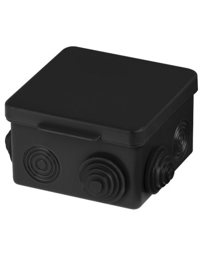 Распаячная коробка ОП 80х80х50мм, крышка, IP54, 7вх., черная TDM (SQ1401-0912). Распаячная коробка ОП. TDM ЕLECTRIC в Томске