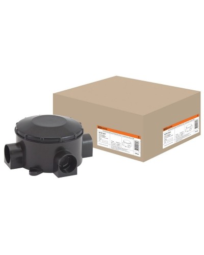 Распаячная коробка ОП D80х35мм, IP42, 3-х рожковая, черная TDM (SQ1401-4044). Распаячная коробка ОП. TDM ЕLECTRIC в Томске