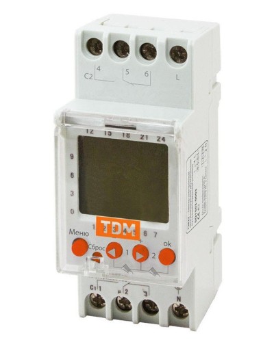 ТЭ822-2кан-1мин/7дн-44on/off-2х16А-DIN TDM (SQ1503-0003). Таймер электронный. TDM ЕLECTRIC в Томске
