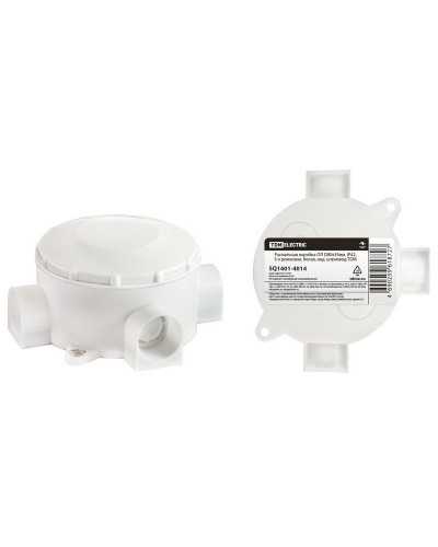 Распаячная коробка ОП D80х35мм, IP42, 3-х рожковая, белая TDM (SQ1401-4014). Распаячная коробка ОП. TDM ЕLECTRIC в Томске