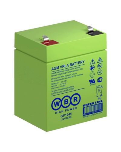 WBR GP1245 (12V16W). Аккумулятор герметичный свинцово-кислотный. WBR в Томске
