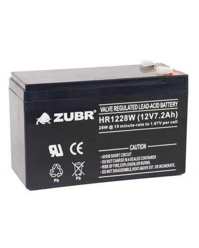 ZUBR HR 1228W (12V, 7,2Ah). Аккумулятор герметичный свинцово-кислотный. ZUBR в Томске