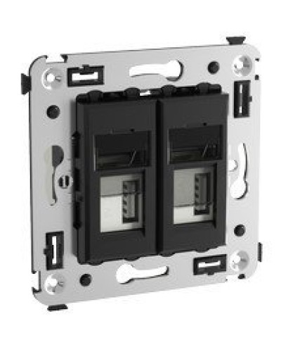 Розетка USB в стену Avanti черный квадрат (4402543). Розетка USB. ДКС в Томске