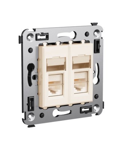 Розетка RJ-45 Avanti в стену двойная экранированная ванильная дымка (4405364). Розетка. ДКС в Томске