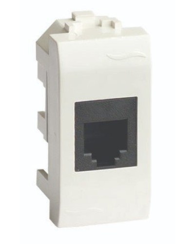 Розетка RJ-45 Brava 1 модуль слоновая кость (75457S): Розетка компьютерная с одним разъёмом в Томске