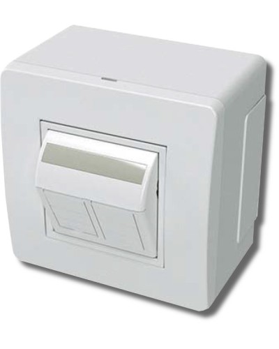 Коробка в сборе с 2 розетками RJ45, кат.5е, белая (10656): Коробка в сборе в Томске