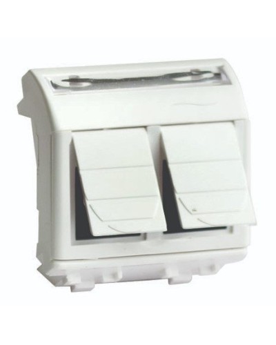 Розетка RJ-45 Brava 2 модуля слоновая кость (75656S): Розетка компьютерная с двумя разъёмами в Томске
