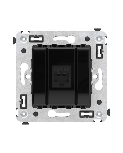Розетка RJ-45 в стену, кат.5E, Avanti, одинарная, черный квадрат (4402663). Розетка компьютерная. ДКС в Томске