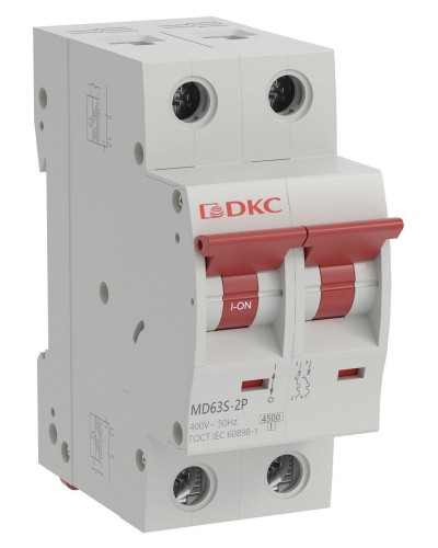 YON max MD63S 2P 10А 4,5кА C (MD63S-2PC10). Автоматический выключатель. ДКС в Томске