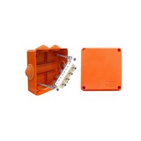 Коробка JBS100 100х100х55, 6 вых., 4P (0,15...2,5мм²) (43047HF): Коробка монтажная, огнестойкая, без галогена