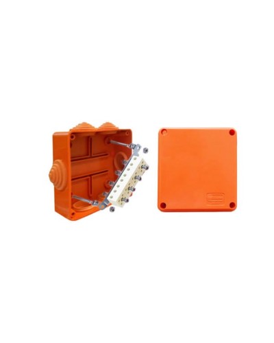 Коробка JBS100 100х100х55, 6 вых., 4P (0,15…4мм²) (43147HF): Коробка монтажная, огнестойкая, без галогена в Томске