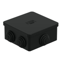 Коробка JBS080 85х85х40, 6 вых, IP44, черная (44006BL-1). Коробка монтажная. Экопласт